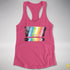 Queer Pride Grunge Exclamation Points Racerback Tank - Hot Pink